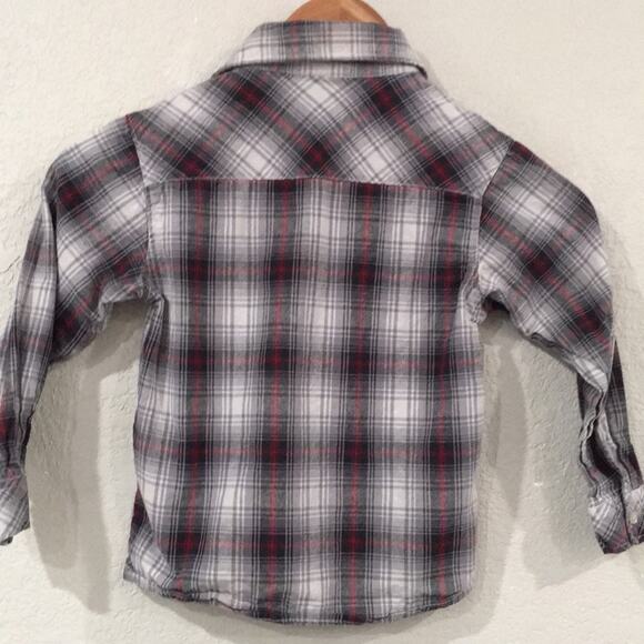 Quad Seven Boys 5‎ Plaid Woven Button Shirt Long Sleeve 100% Cotton - Picture 4 of 10